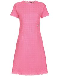 Dolce & Gabbana - Rachel Tweed Dress With Dg Logo - Lyst