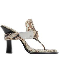 Burberry - Leather Snakeskin-effect Bay Sandals 105 - Lyst
