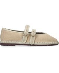 Flabelus - Linen-Blend Claire Mary Janes - Lyst