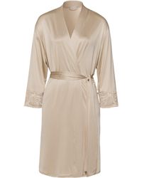 Hanro - Satin Lace-Trim Lilith Robe - Lyst