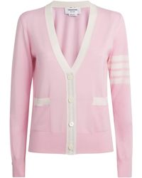 Thom Browne - Wool V-Neck Cardigan - Lyst