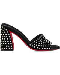 Christian Louboutin - Jane Suede-crystal Mules 85 - Lyst