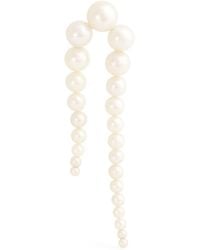 Sophie Bille Brahe - Yellow Gold And Pearl Ensemble Single Drop Earring - Lyst