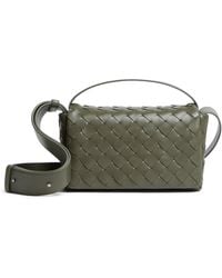Bottega Veneta - Mini Leather Intrecciato Flap Cross-Body Bag - Lyst