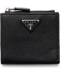 Prada - Small Leather Zipped Wallet - Lyst