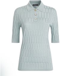 Fabiana Filippi - Cashmere-Silk Ribbed Polo Shirt - Lyst