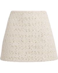 Alice + Olivia - Tweed Embellished Rubi Mini Skirt - Lyst