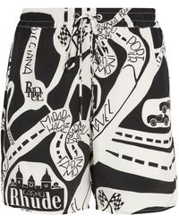 Rhude - Silk Strada Print Shorts - Lyst