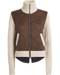 Veronica Beard - Knit-Sleeve Padded Patra Jacket - Lyst