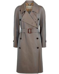 Burberry Charwood Long Trench Coat - Purple