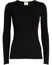 NINETY PERCENT - Ribbed Button-front Top - Lyst