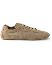 Prada - Suede And Mesh Montecarlo Re-Edition 2005 Sneakers - Lyst