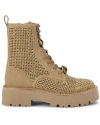Kurt Geiger - Suede Embellished Chelsea Perf Ankle Boots - Lyst