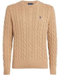Polo Ralph Lauren - Cotton Cable-Knit Logo Sweater - Lyst
