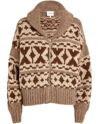 FRAME - Fair Isle Zip-up Sweater - Lyst