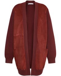 Max Mara - Wool-Cashmere-Suede Cardigan - Lyst