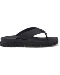 Prada - Rubber Logo Thong Sandals - Lyst