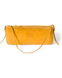 Miu Miu - Suede Logo Pouch - Lyst
