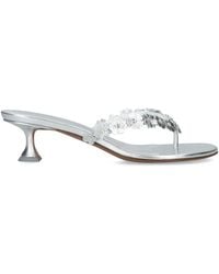 AMINA MUADDI - Leather Flower-Applique Janis Sandals 45 - Lyst