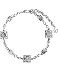 Burberry - Silver-plated Rose Necklace - Lyst