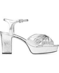 Jimmy Choo - Heloise 80 Leather Heeled Sandals - Lyst