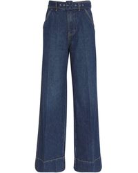 Veronica Beard - Belted Taylor High-Rise Wide-Leg Jeans - Lyst