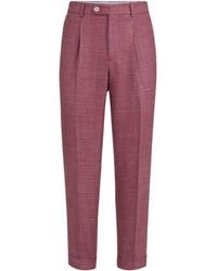 Brunello Cucinelli - Wool-Blend Hopsack Tailored Trousers - Lyst