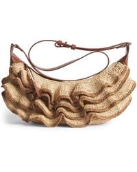 Zimmermann - Raffia Goldentime Ruffle Shoulder Bag - Lyst