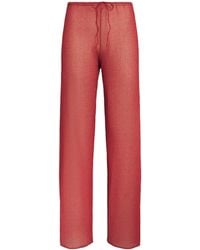 Oséree - Metallic Lumière Wide-Leg Trousers - Lyst