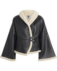 Polo Ralph Lauren - Shearling Buckled Wrap Jacket - Lyst