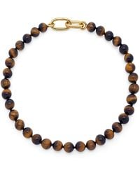 Monica Vinader - Vermeil And Tiger's Eye Kate Young Bead Necklace - Lyst