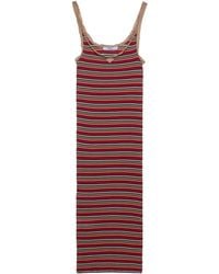Prada - Cotton Stripe Midi Dress - Lyst
