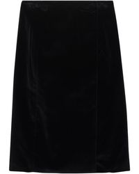 Prada - Velvet Midi Skirt - Lyst