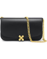 McQueen - Leather Skull Flower Shoulder Bag - Lyst