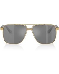 Versace - Steel Square Sunglasses - Lyst