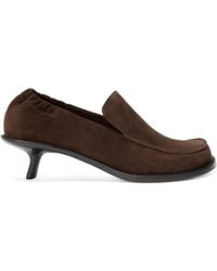 Loewe - Suede Flex Heeled Loafers 45 - Lyst