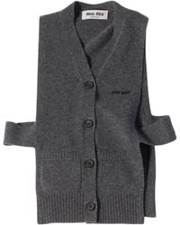 Miu Miu - Cashmere Cardigan Vest - Lyst
