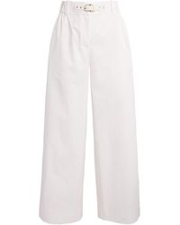 Maje - Cotton Belted Trousers - Lyst