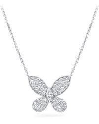 Graff - White Gold And Diamond Pavé Butterfly Small Pendant Necklace - Lyst