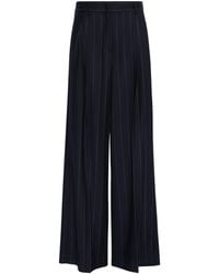Weekend by Maxmara - Stretch-Virgin Wool Pinstripe Wide-Leg Trousers - Lyst