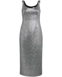 Roland Mouret - Metallic Jacquard Midi Dress - Lyst