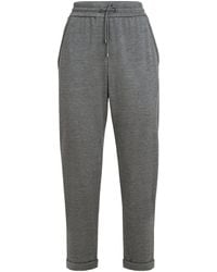 Brunello Cucinelli - Cotton-Silk Drawstring Trousers - Lyst