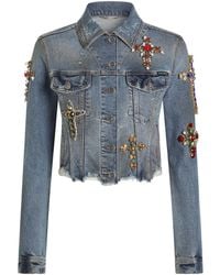 Dolce & Gabbana - Embellished Denim Jacket - Lyst