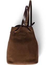 Miu Miu - Suede Logo Pouch - Lyst