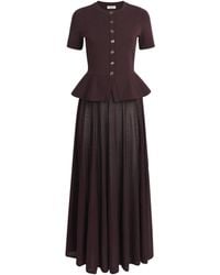 Sandro - Knitted Peplum Maxi Dress - Lyst