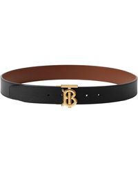 Burberry - Leather Reversible Monogram Belt - Lyst