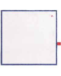 Isaia - Silk Logo Pocket Square - Lyst