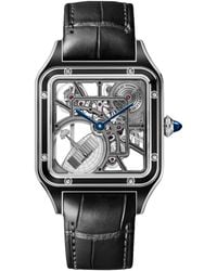 Cartier - Large Steel Santos-Dumont Skeleton Watch - Lyst