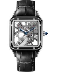 Cartier - Large Steel Santos-Dumont Skeleton Watch - Lyst