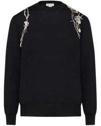 Alexander McQueen - Wool Jacquard Floral Sweater - Lyst
